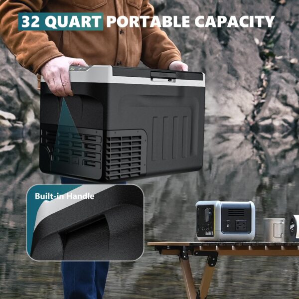 12 Volt Refrigerator, 32QT(30L) 12V Cooler, Compressor Electric Cooler -4℉~68℉, 12V Fridge 12/24V DC 110-240V AC, Portable Freezer for Camping, Travel, Truck, Home - Image 4