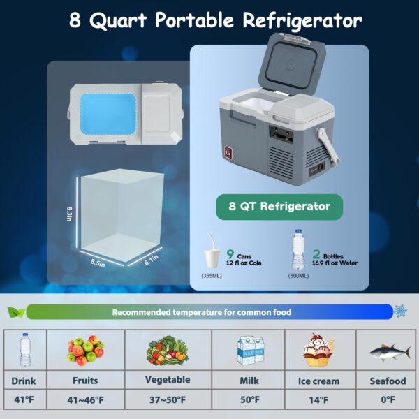 P18 Portable Fridge 12 Volt Car Refrigerator 19 Quart Freezer for Fishing, Camping, RV, Truck, Boat-12/24V DC - Image 3