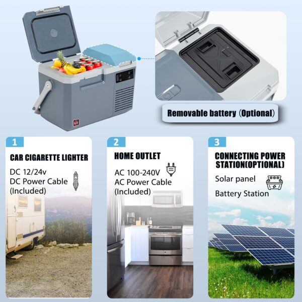 P18 Portable Fridge 12 Volt Car Refrigerator 19 Quart Freezer for Fishing, Camping, RV, Truck, Boat-12/24V DC - Image 8