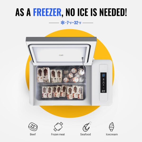 12 Volt Refrigerator 12V Car Fridge 30 Quart Portable Freezer Compressor Cooler -7℉~50℉ Compressor Freezer, 12/24V DC 110~240 Volt AC, for Truck RV SUV - Image 6