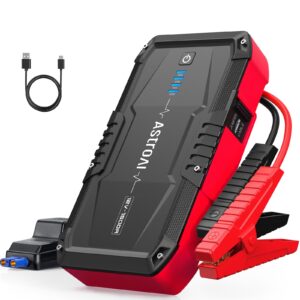 AstroAI S8 Car Battery Jump Starter, 1500A Peak Car Jumper Starter Battery Pack for Up to 6.0L Gas & 3.0L Diesel Engines, 12V Portable Jump Box with 3 Modes Flashlight and Jumper Cable (Orange)
